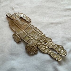 New Brahmin Leather Crocodile Luggage Tag ~ Accessory Alligator Travel